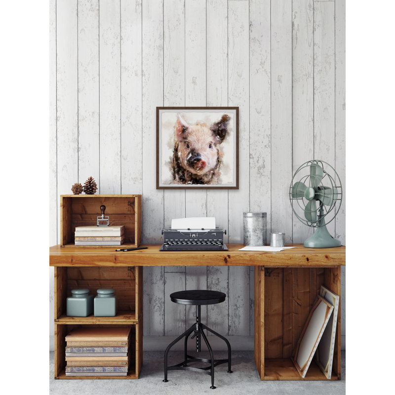 Pouty Pig by Marmont Hill - Single Picture Frame Painting, 41cm H x 41cm W
