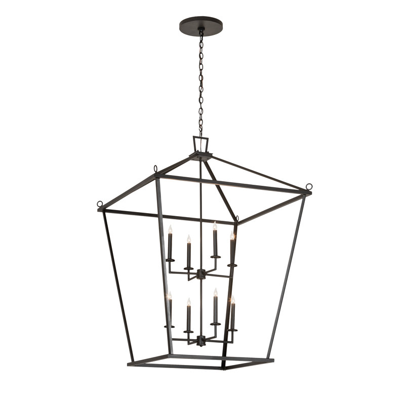 Kitzi 8 - Light Steel Dimmable Lantern Linear Chandelier