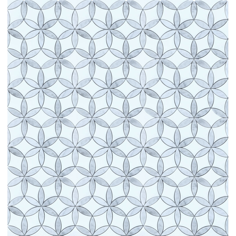 Carreau de mosaïque en marbre de 5 po x 5 po avec mosaïque de sol
