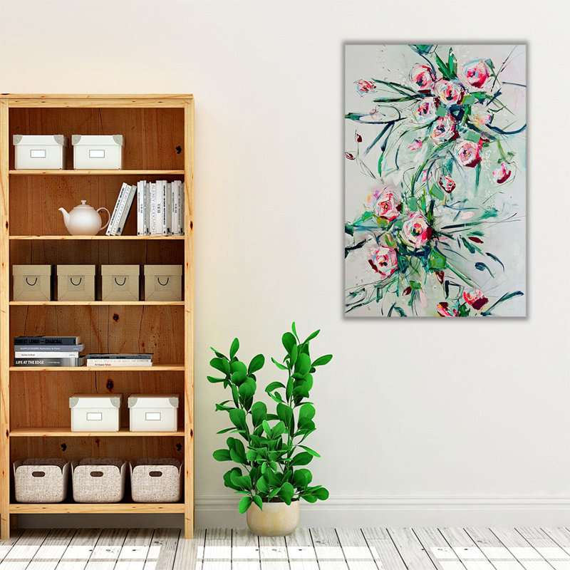 Fleurs sauvages - reproduction d'art sur toile, H 18 po x l 12 po