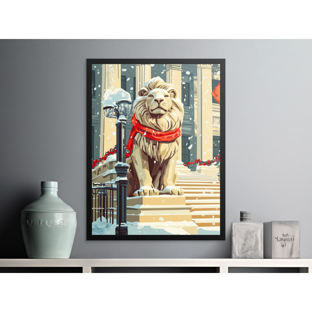 New York Christmas Black Framed Poster