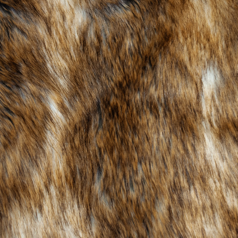 Couverture jetée de luxe en fausse fourrure coyote acajou doré Thomas Collection® - Tailles assorties