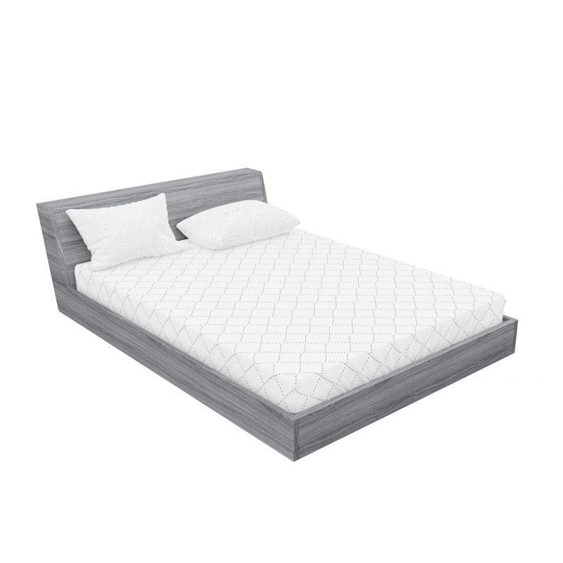 Microfiber Geometric Sheet Set, Full/Double Sheet Set with Fitted Sheet, White/Gray Geometric