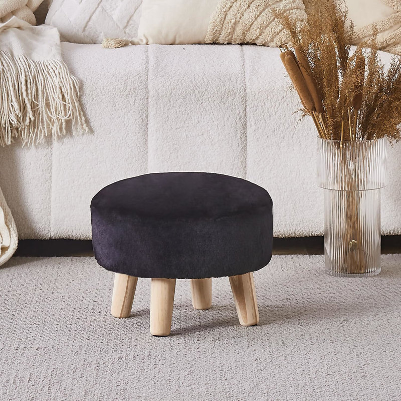 Wood Accent Stool, Black
