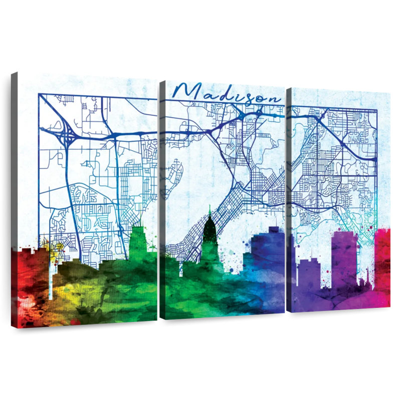 Carte de la ville de Nicci Madison, H 42 po x l 65 po