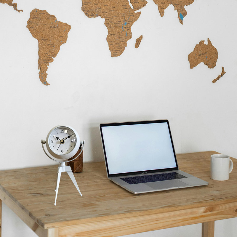 Analog Battery Tabletop Clock White
