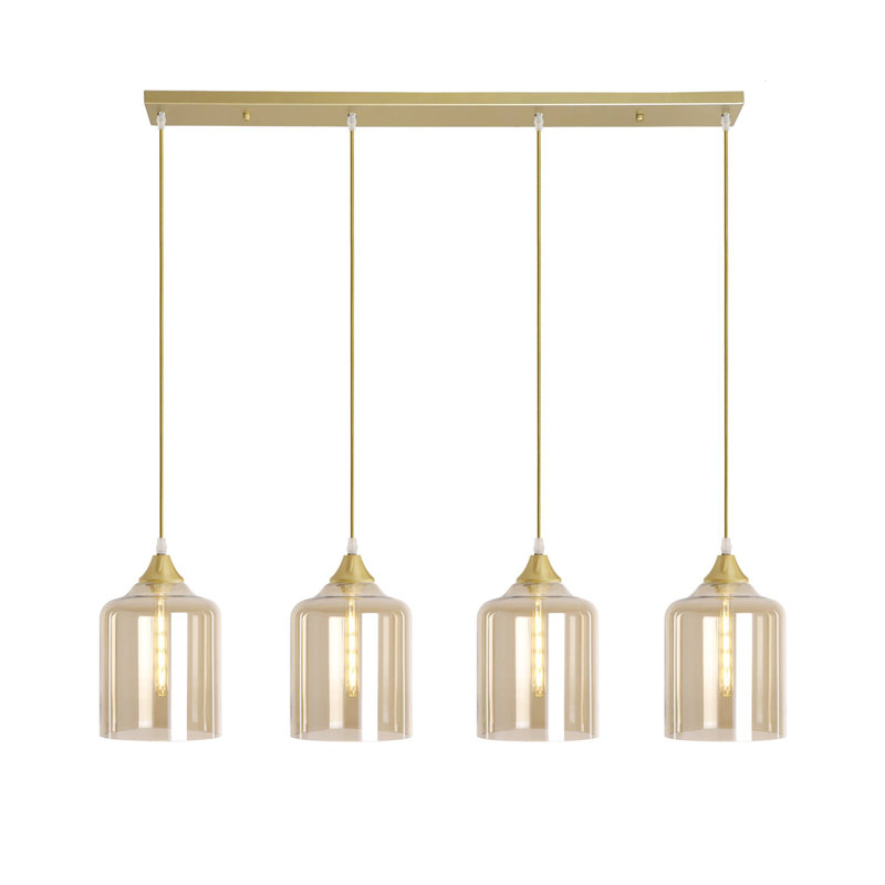 Gunda 4 - Light Kitchen Island Pendant, Amber, Gold