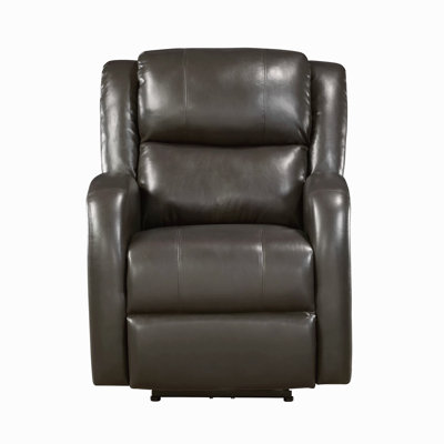 Modern Living Room Furniture 1Pc Power Reclining Chair Faux Leather Upholstery Plush Seating Solid Wood Frame