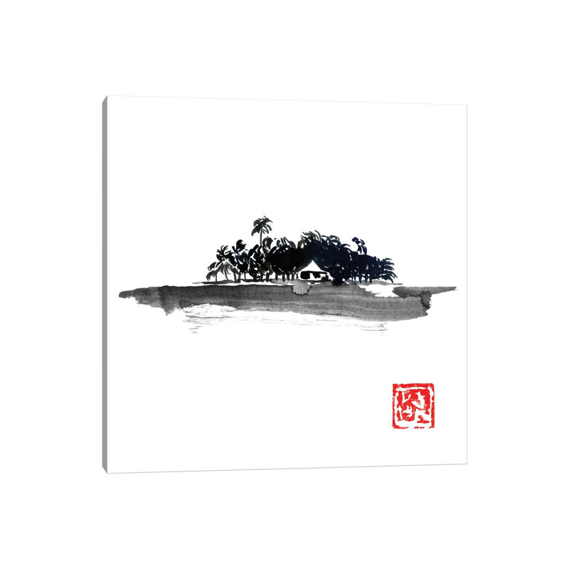 The Island by Péchane - Painting on Canvas, 45.72 cm H x 45.72 cm W x 3.175 cm D, Wrapped Canvas
