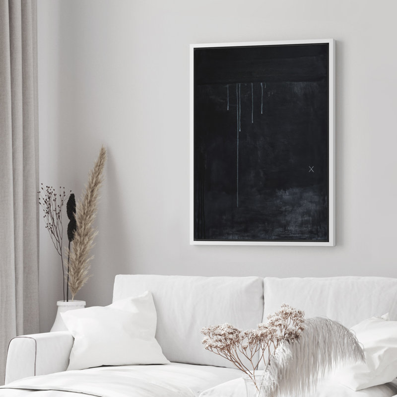 «Neutral Abstract Wall Art», reproduction d'art sur toile encadrée, H 24 po x l 16 po, Blanc