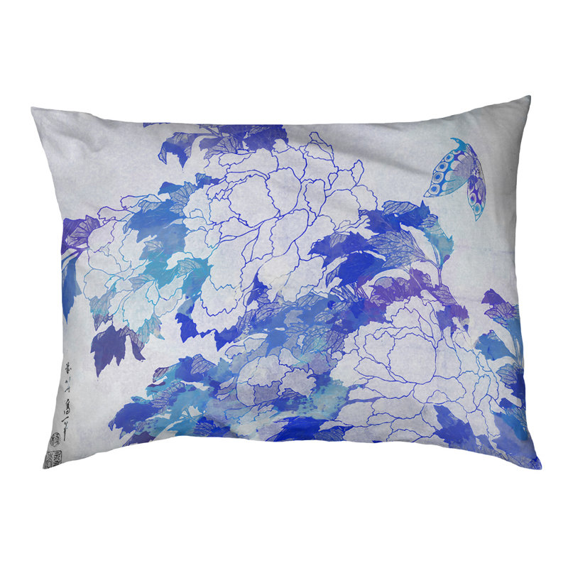 Coussin Burkart, L 32,5 po x l 42,5 po, Bleu / Mauve / Noir