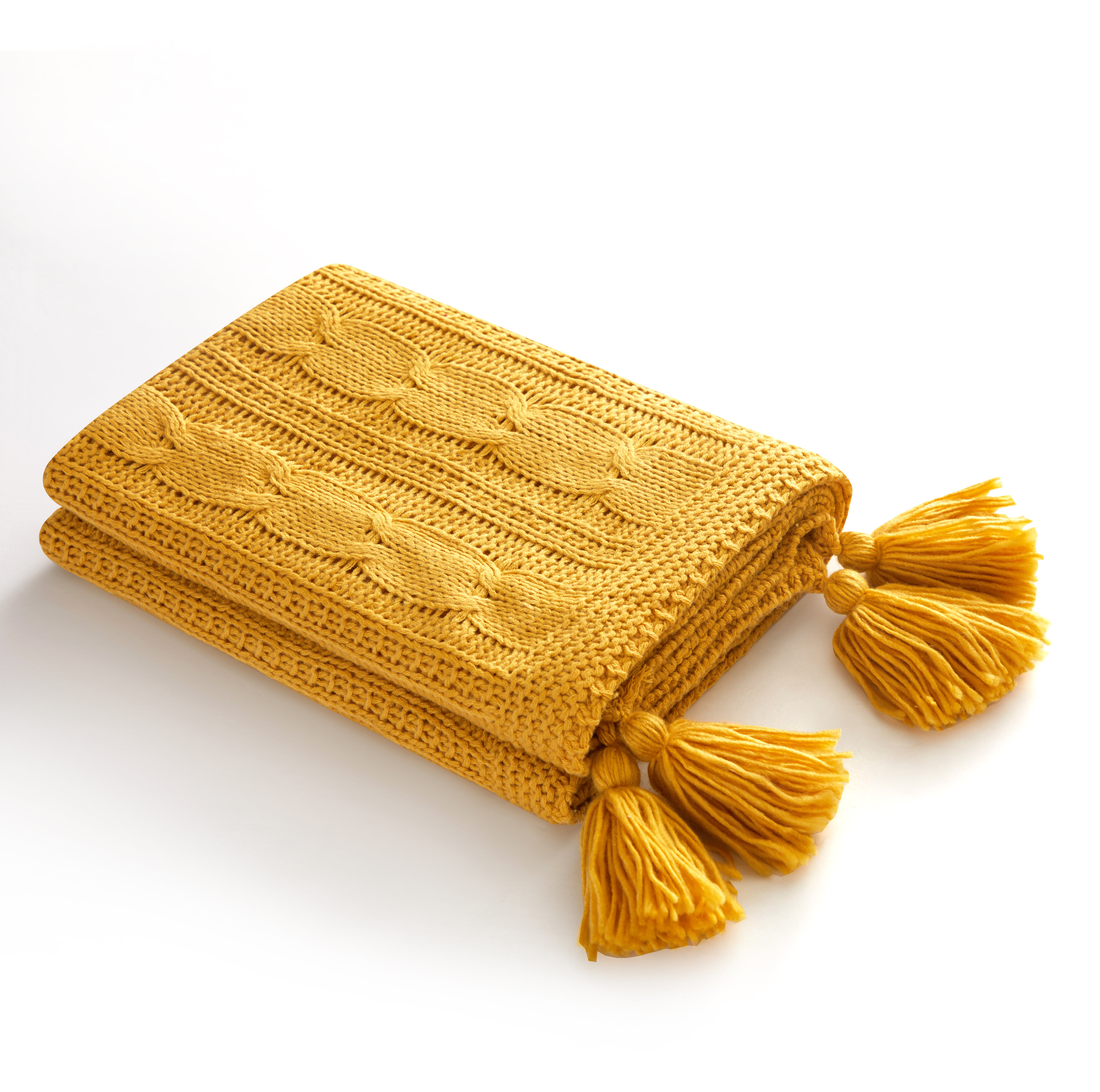 Gold discount knitted throw