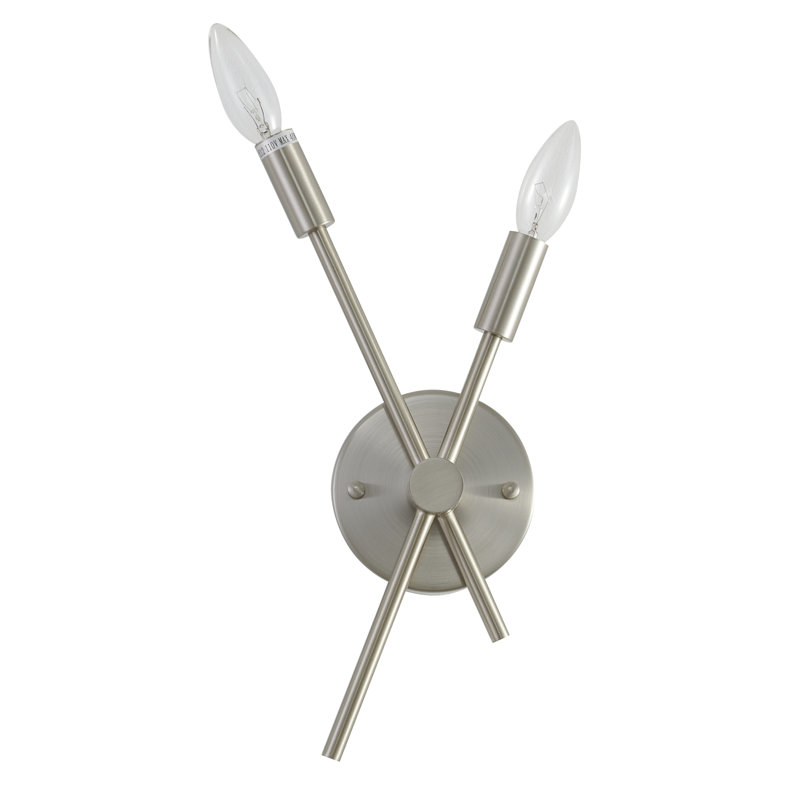 Applique murale 2 lumières Kinkead Transitional , Nickel brillant