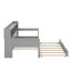 Lit de jour en bois avec tablettes de rangement, lit multifonctionnel avec lit gigogne simple et bureau d'étude-838409627