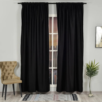Panneaux de rideaux obscurcissants en satin de couleur unie