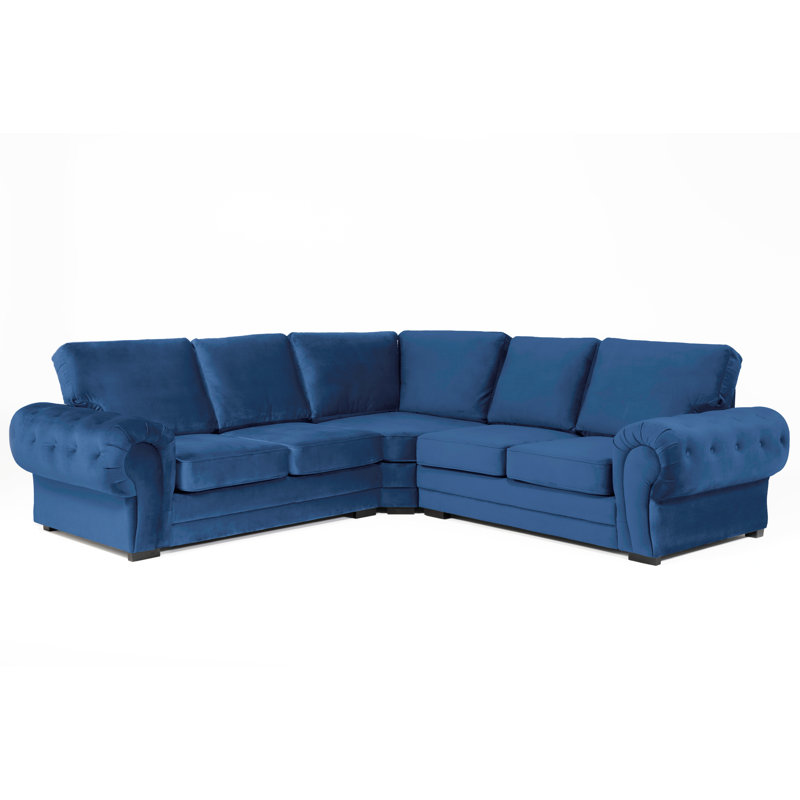 Verona Corner Velvet Sofa, Marine
