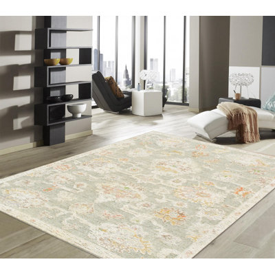 Oushak Hand-Knotted L. Green Wool Area Rug