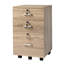 15.4 Inch Light Oak 3-Drawer Wooden Mobile Oties