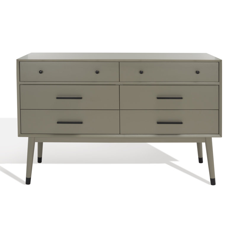 Commode double 6 tiroirs Samuel, Gris foncé