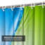 Rideau de douche vert ondulé abstrait bleu vif avec 12 crochets-493662848
