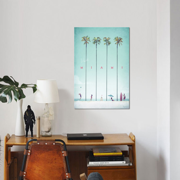 «Visitez Miami», impression sur toile, H 12 po x l 8 po x P 0,75 po, Toile tendue, Pas de tapis