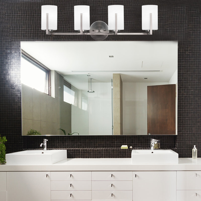 Atlas 4 Light Bath Bar, Graphite, White Matrix