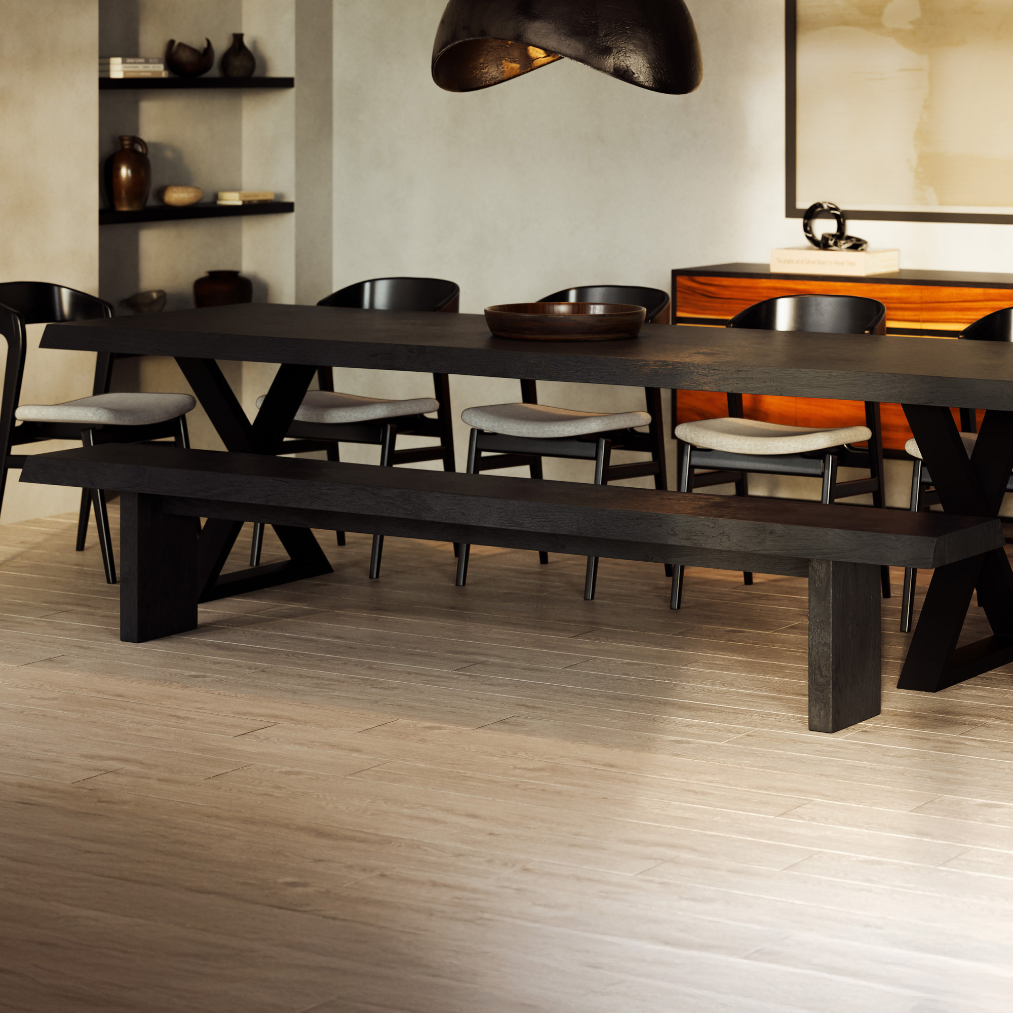 Colin Kentley Bench, Teak, 18" H x 102" W x 15" D