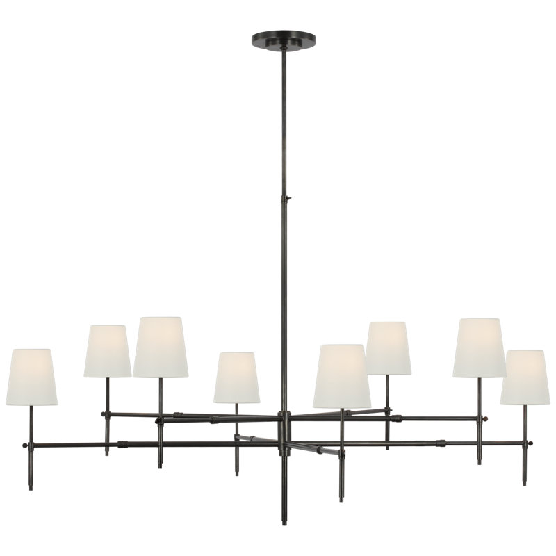 Bryant 8 - Light Chandelier, 42" H x 48" W x 48" D, Bronze