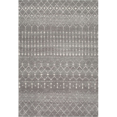 Amanuel Moroccan Geometric Area Rug in Dark Gray