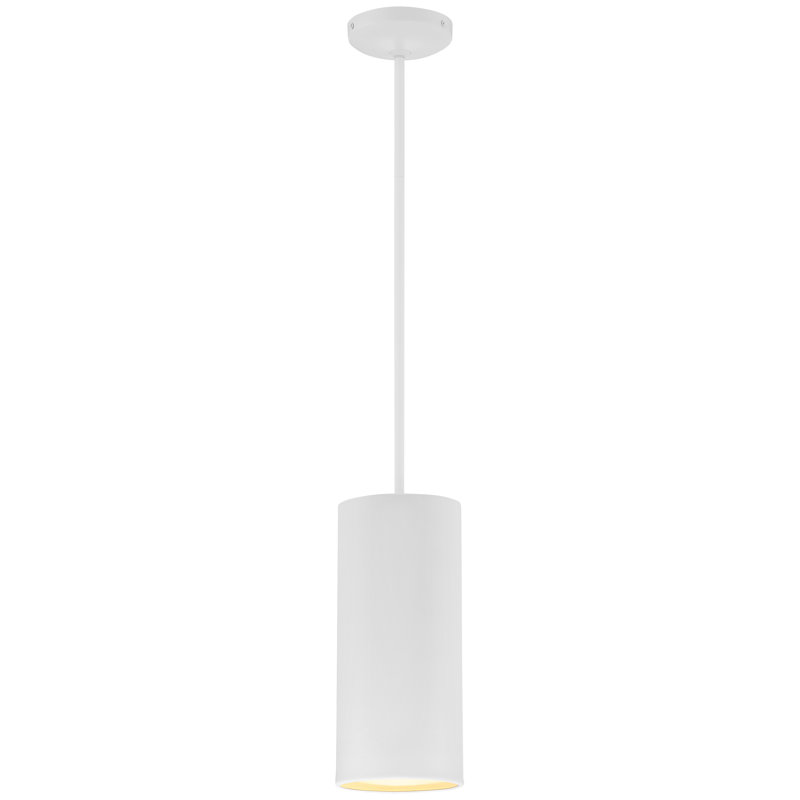 Luminaire suspendu cylindrique 1 lumière, Blanc mat