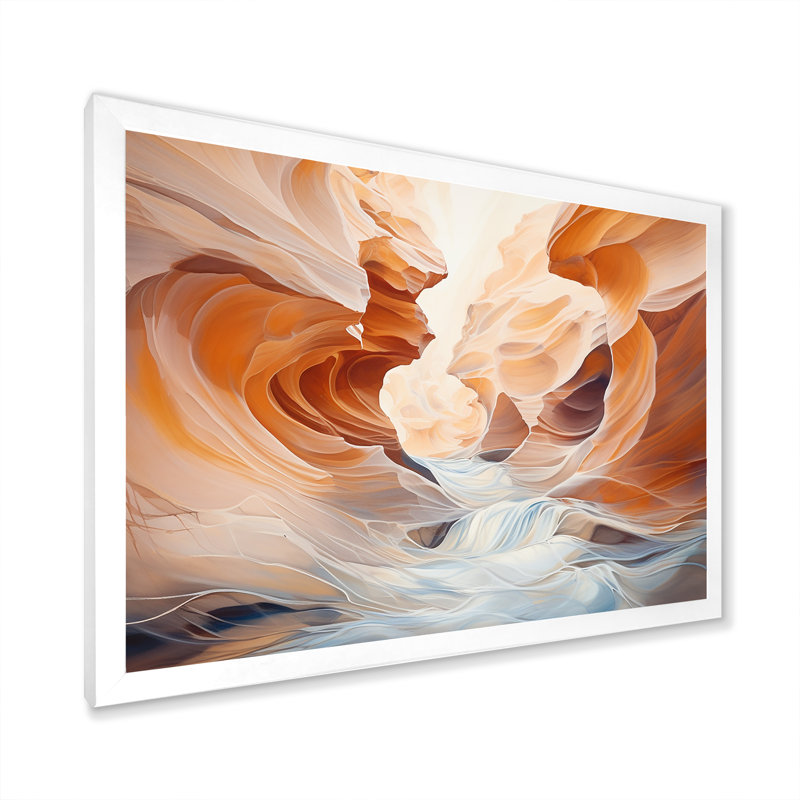 Canyon Antelope, art liquide III sur toile, H 16 po x l 32 po, Cadre photo blanc