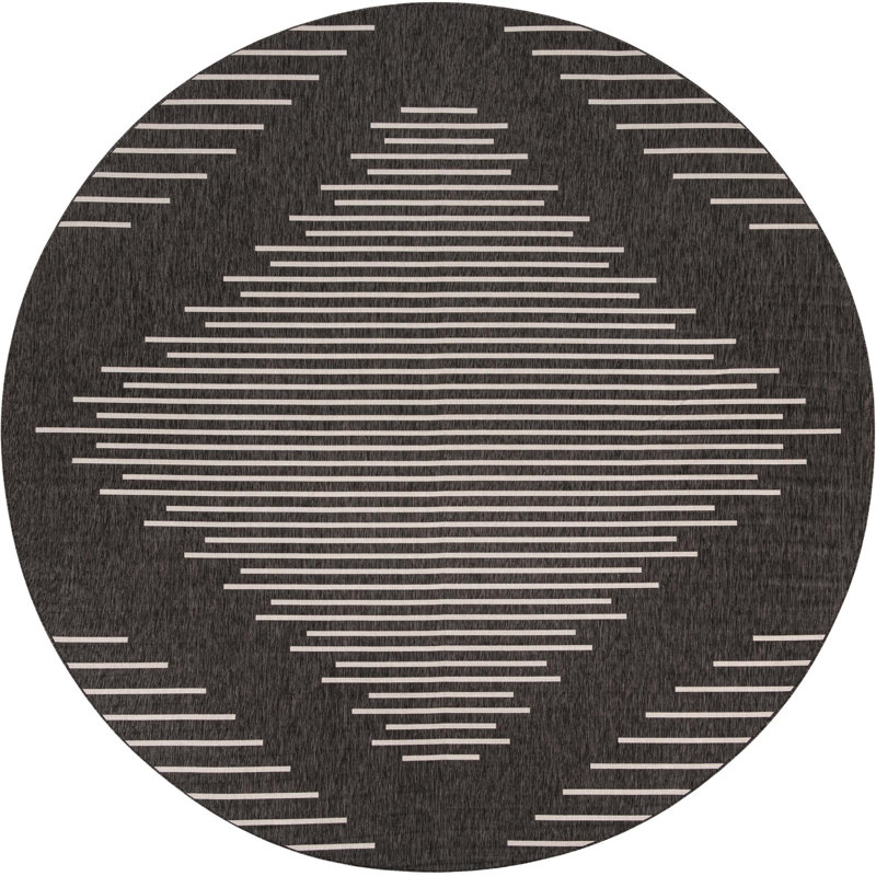 Striped Indoor / Outdoor Rug, Round 13'1"