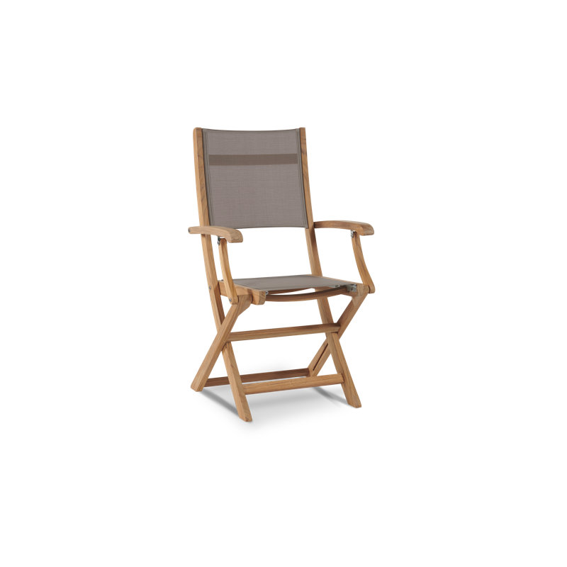 Stella Folding Dining Arm Chair, Taupe
