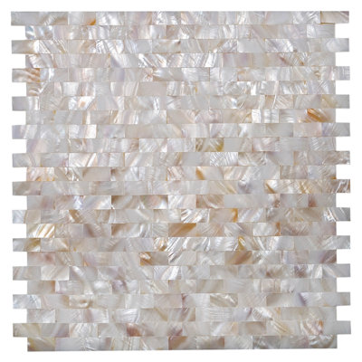 11" x 12" Seashell Linear Mosaic Wall & Floor Tile
