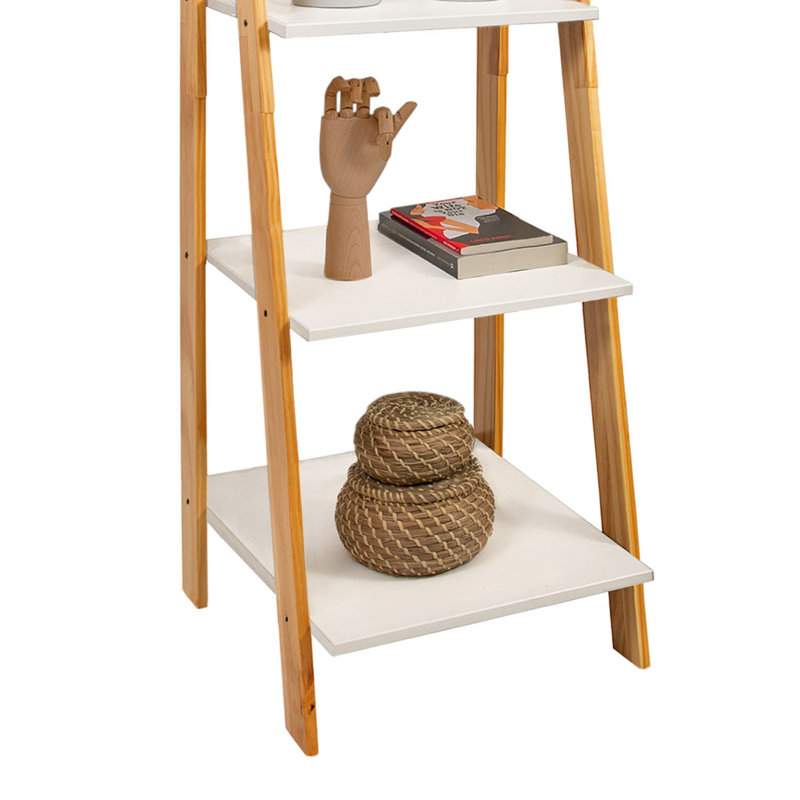 Kathia Ladder Bookshelf, White/Natural