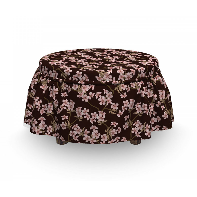 Housse pour repose-pieds floral cerise douce