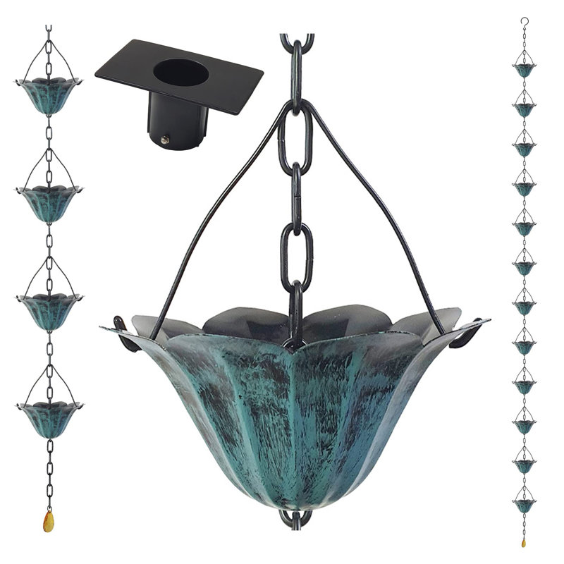 8.5FT Iron Rain Chains, Antique Blue