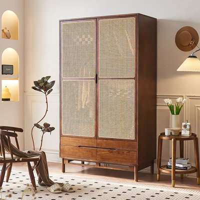 Garde-robe en rotin rétro japonais Home