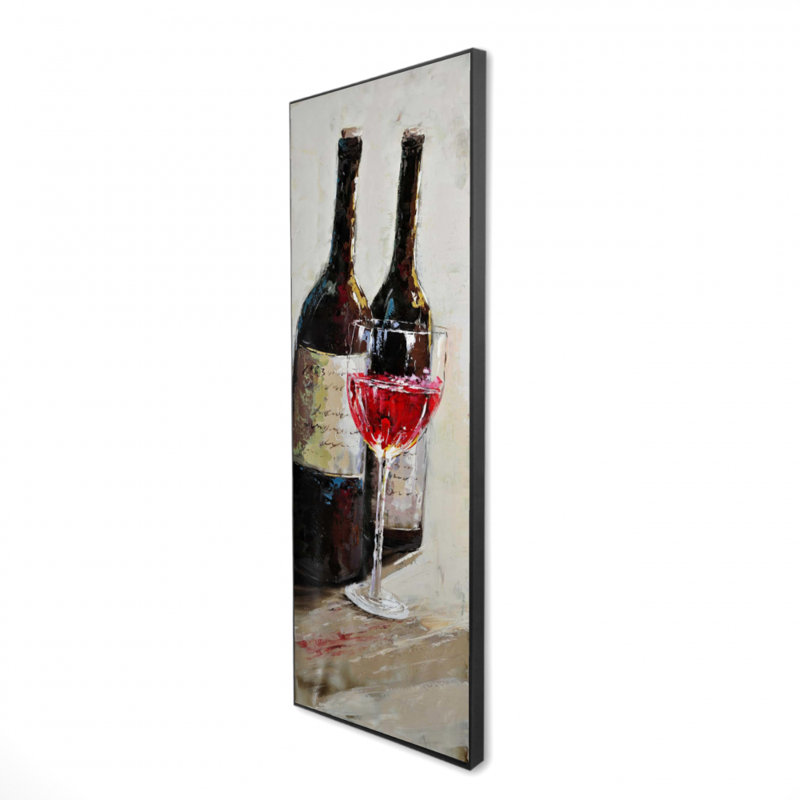 Toile brune de cuisine gastronomique - deux bouteilles et verre à vin