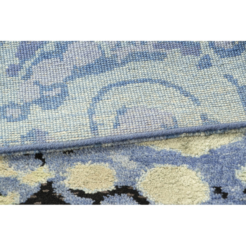 Rug & Kilim’S Gift-Size Abstract Rug In Blue With Geometric Patterns