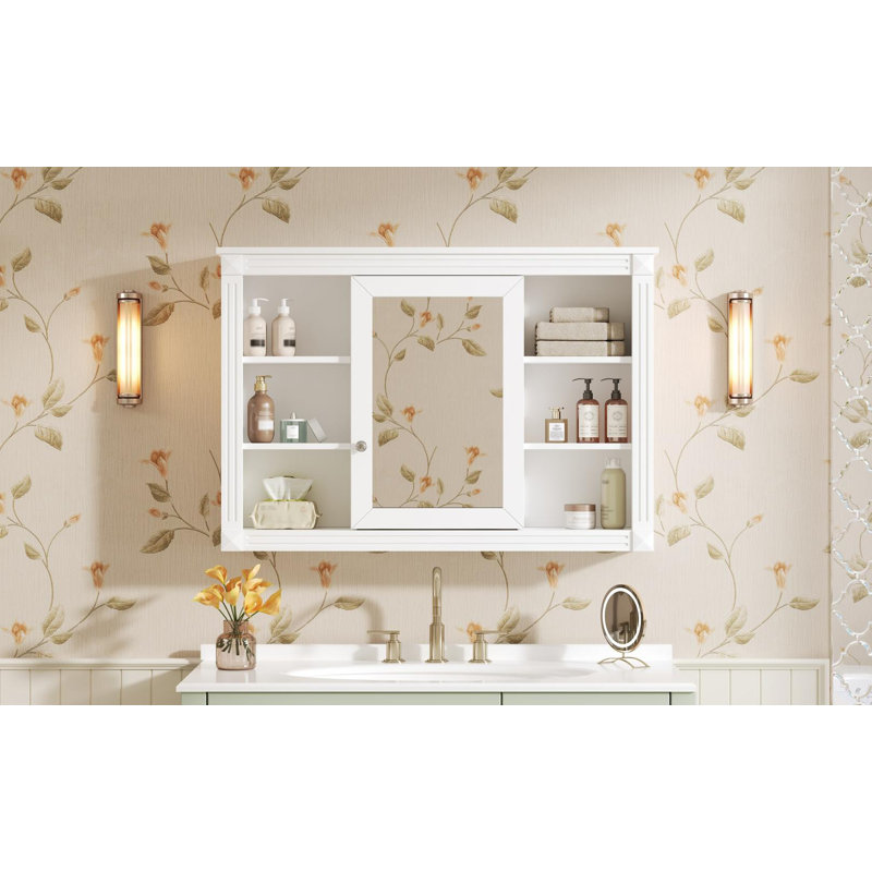 Armoire de rangement murale avec miroir