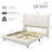 LED Bed Frame with 52" Crystal Button Tufted Upholstered Headboard, Galaxy Projector & Charging Station-105528470-105528472
