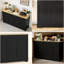 Buffet 55 po moderne noir et chêne avec tiroirs, tablettes réglables et conception anti-basculement - Buffet de rangement pour la cuisine-1587805157