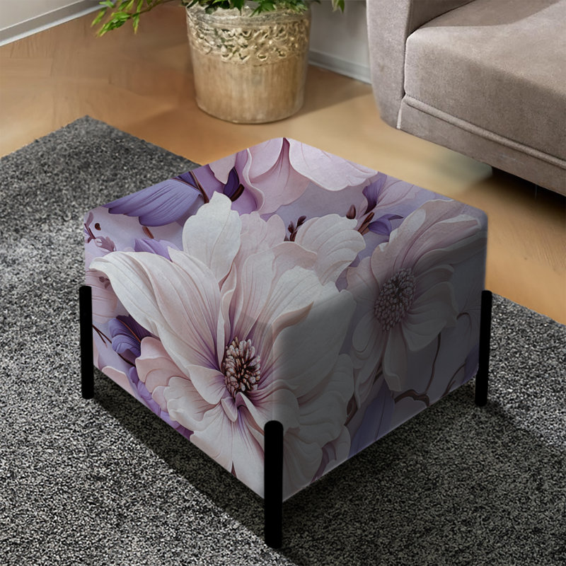 Ethereal Floral Elegance Victorian Motif II - Repose-pieds carré floral