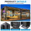 24 pi L 12 pi. Pergola à persiennes, pergola d'extérieur en aluminium avec toits réglables résistants à la pluie, pavillon de jardin avec rideaux et filets pour le bain à remous et la terrasse du patio-137931021