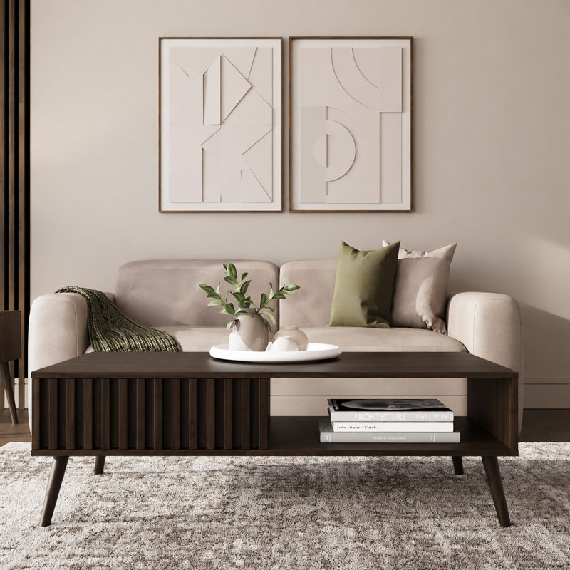 Gowans Coffee Table with Storage, Walnut