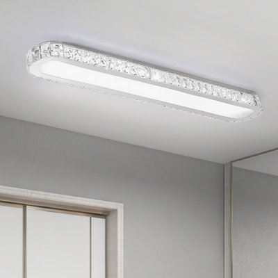 Tranae 1 - Light 100cm Dimmable Rectangle Crystal LED Flush Mount