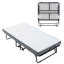 Lit pliant avec matelas, lit pliable portatif avec housse de rangement, lit escamotable pour adultes avec matelas en mousse à mémoire de forme et structure en métal, lit d'invité sur roulettes