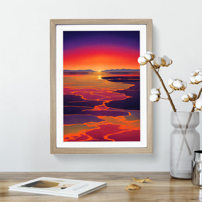 Unique Sunset - Framed Print, 64cm H x 46cm W x 2cm D, Oak Framed