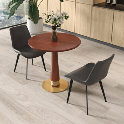 5-Piece Modern Solid Wood Conference Table Set, Including 2 Faux Leather Chairs